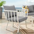 Modway Riverside Outdoor Patio Aluminum Armchair in White/Gray