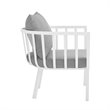 Modway Riverside Outdoor Patio Aluminum Armchair in White/Gray