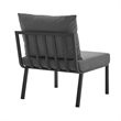 Modway Riverside Outdoor Patio Aluminum Armless Chair in Gray/Charcoal