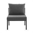 Modway Riverside Outdoor Patio Aluminum Armless Chair in Gray/Charcoal