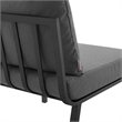 Modway Riverside Outdoor Patio Aluminum Armless Chair in Gray/Charcoal