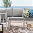 Modway Riverside Outdoor Patio Aluminum Armless Chair in White/Gray