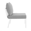 Modway Riverside Outdoor Patio Aluminum Armless Chair in White/Gray