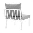 Modway Riverside Outdoor Patio Aluminum Armless Chair in White/Gray