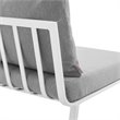Modway Riverside Outdoor Patio Aluminum Armless Chair in White/Gray
