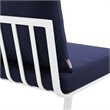 Modway Riverside Outdoor Patio Aluminum Armless Chair in White/Navy