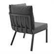 Modway Riverside Outdoor Patio Aluminum Corner Chair in Gray/Charcoal