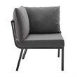 Modway Riverside Outdoor Patio Aluminum Corner Chair in Gray/Charcoal