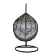 Modway Garner Teardrop Outdoor Patio Swing Chair with Stand in Gray