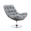 Modway Brighton Wicker Rattan Patio Swivel Lounge Chair in Light Gray/Gray