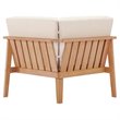 Modway Sedona Patio Eucalyptus Wood Sectional Sofa Corner Chair in Natural/Taupe