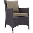 Modway Convene 3-Piece Outdoor Wicker Rattan Set with Fire Pit in Espresso/Mocha