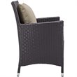 Modway Convene 3-Piece Outdoor Wicker Rattan Set with Fire Pit in Espresso/Mocha