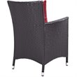 Modway Convene 3-Piece Outdoor Wicker Rattan Set with Fire Pit in Espresso/Red