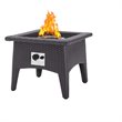 Modway Convene 3-Piece Outdoor Wicker Rattan Set with Fire Pit in Espresso/Red
