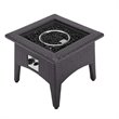 Modway Convene 3-Piece Patio Wicker Rattan Set w/ Fire Pit in Espresso/Turquoise