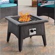 Modway Convene 3-Piece Patio Wicker Rattan Set w/ Fire Pit in Espresso/Turquoise