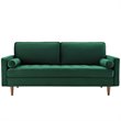 Modway Valour Modern Style Performance Velvet Sofa in Green Finish