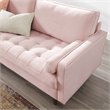 Modway Valour Modern Style Performance Velvet Sofa in Pink Finish