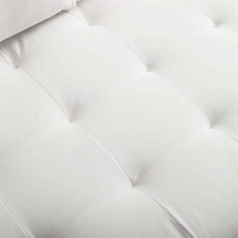 Modway Valour Modern Style Performance Velvet Sofa in White Finish