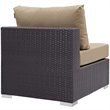 Modway Convene 5-Piece Outdoor Wicker Rattan Set with Fire Pit - Espresso/Mocha