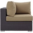 Modway Convene 5-Piece Outdoor Wicker Rattan Set with Fire Pit - Espresso/Mocha