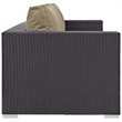 Modway Convene 3-Piece Outdoor Wicker Rattan Set with Fire Pit - Espresso/Mocha