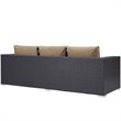 Modway Convene 3-Piece Outdoor Wicker Rattan Set with Fire Pit - Espresso/Mocha