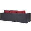 Modway Convene 3-Piece Outdoor Wicker Rattan Set with Fire Pit - Espresso/Red
