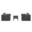 Modway Convene 3-Piece Outdoor Wicker Rattan Set w/ Fire Pit in Espresso/Mocha