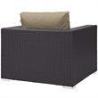 Modway Convene 3-Piece Outdoor Wicker Rattan Set w/ Fire Pit in Espresso/Mocha