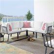 Modway Riverside 5-Piece Outdoor Patio Aluminum Sectional in Gray/White