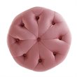 Modway Amour Tufted Button Round Performance Velvet Ottoman in Dusty Rose