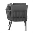 Modway Riverside 2-Piece Outdoor Aluminum Sectional Sofa Set in Gray/Charcoal
