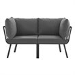 Modway Riverside 2-Piece Outdoor Aluminum Sectional Sofa Set in Gray/Charcoal