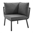 Modway Riverside 2-Piece Outdoor Aluminum Sectional Sofa Set in Gray/Charcoal