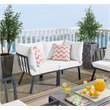 Modway Riverside 2-Piece Outdoor Patio Aluminum Sectional Sofa Set in Gray/White
