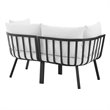 Modway Riverside 2-Piece Outdoor Patio Aluminum Sectional Sofa Set in Gray/White