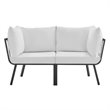 Modway Riverside 2-Piece Outdoor Patio Aluminum Sectional Sofa Set in Gray/White