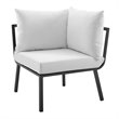 Modway Riverside 2-Piece Outdoor Patio Aluminum Sectional Sofa Set in Gray/White