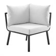 Modway Riverside 2-Piece Outdoor Patio Aluminum Sectional Sofa Set in Gray/White