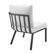 Modway Riverside 2-Piece Outdoor Patio Aluminum Sectional Sofa Set in Gray/White