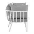 Modway Riverside 2-Piece Outdoor Patio Aluminum Sectional Sofa Set in White/Gray