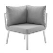 Modway Riverside 2-Piece Outdoor Patio Aluminum Sectional Sofa Set in White/Gray