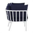 Modway Riverside 2-Piece Outdoor Patio Aluminum Sectional Sofa Set in White/Navy