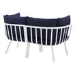 Modway Riverside 2-Piece Outdoor Patio Aluminum Sectional Sofa Set in White/Navy