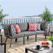 Modway Riverside 3-Piece Outdoor Aluminum Sectional Sofa in Gray/Charcoal