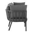 Modway Riverside 3-Piece Outdoor Aluminum Sectional Sofa in Gray/Charcoal