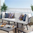 Modway Riverside 3-Piece Outdoor Patio Aluminum Sectional Sofa in Gray/White