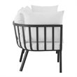 Modway Riverside 3-Piece Outdoor Patio Aluminum Sectional Sofa in Gray/White